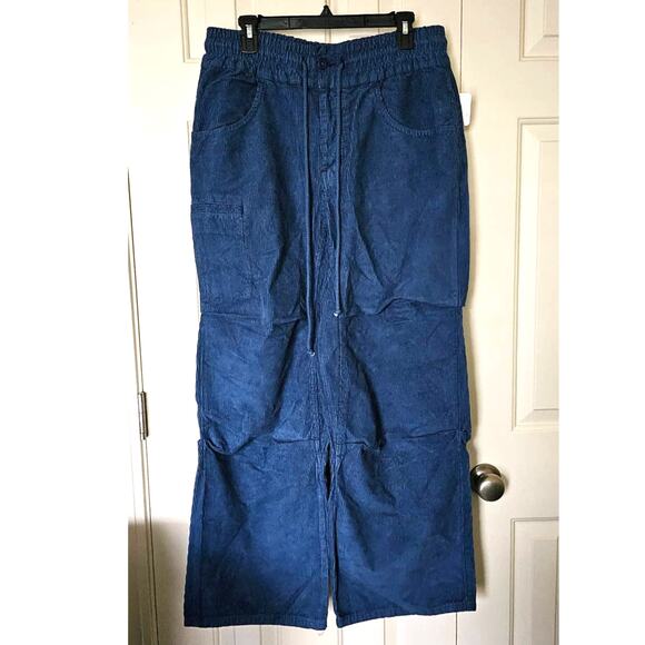 NWT Free People Modern Love Pull-On Cord Jeans $148 SMALL Blue - Picture 3 of 4